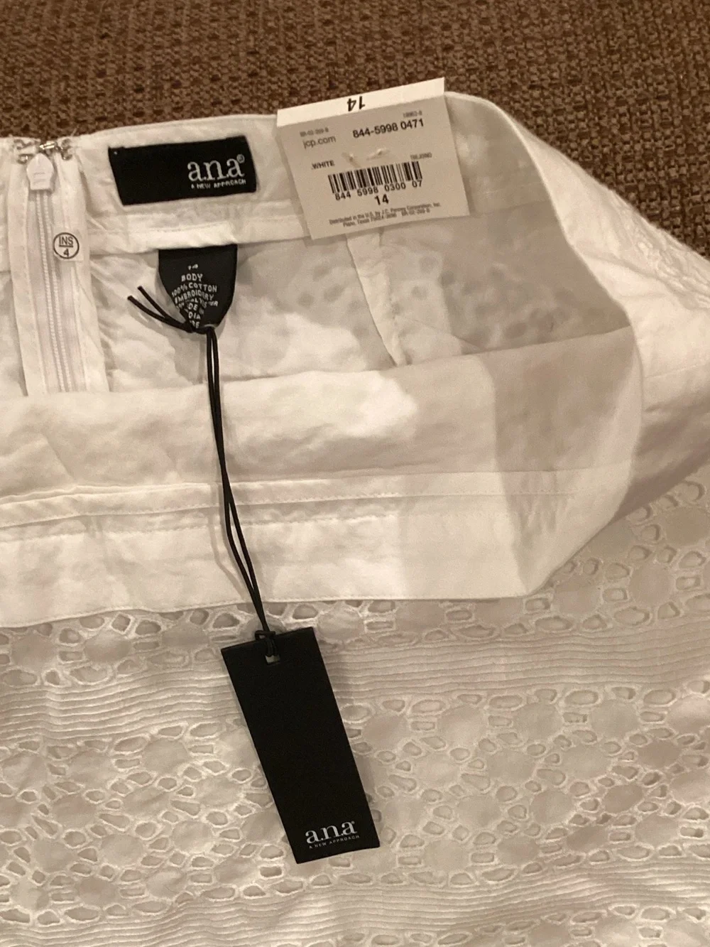 a.n.a White Eyelet Mini Skirt